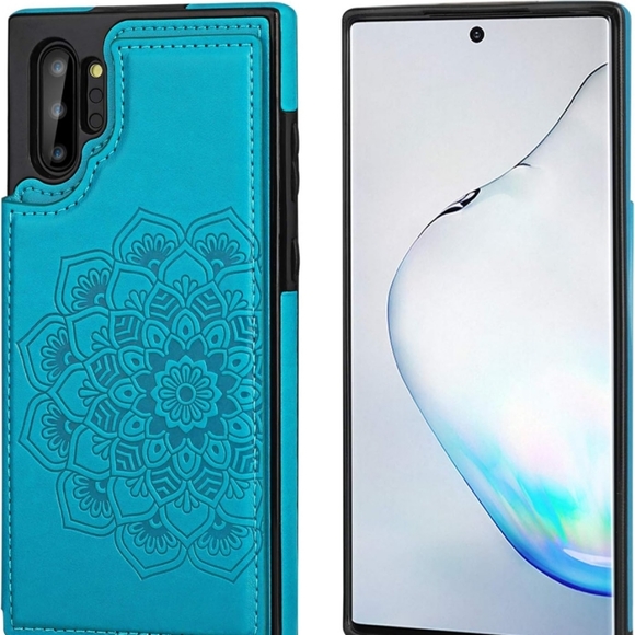 Galaxy Note 10 Plus phone Case Wallet w/ Card Holder, Embossed Mandala Patter - Picture 9 of 12